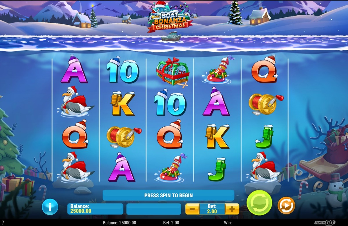 Screenshot of Boat Bonanza Christmas' 5x4 grid.