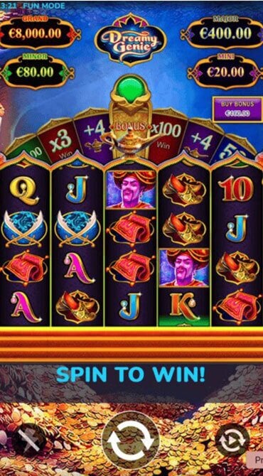 A screenshot of Dreamy Genie slot.