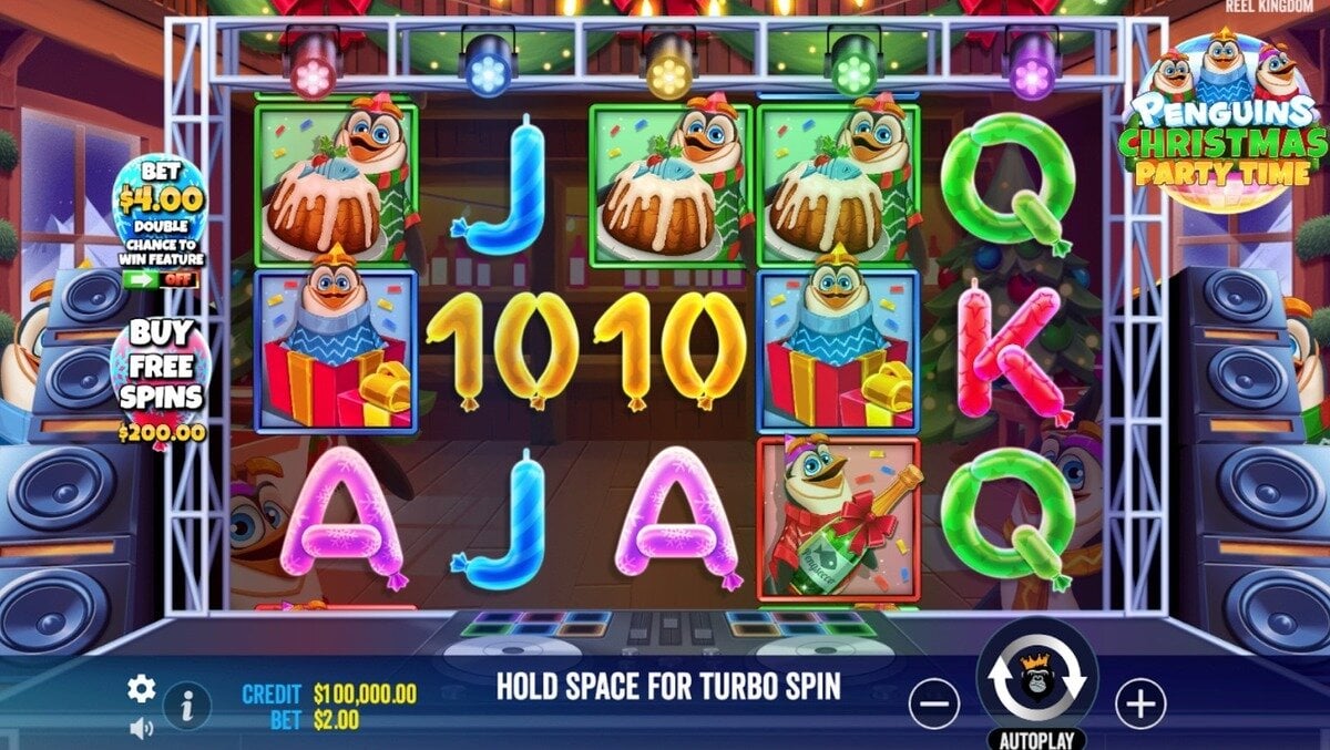 Screenshot of Penguins Christmas Party Time's grid.