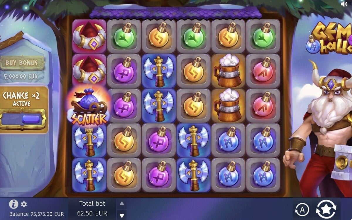 Screenshot of Gemhalla X-mas' grid.