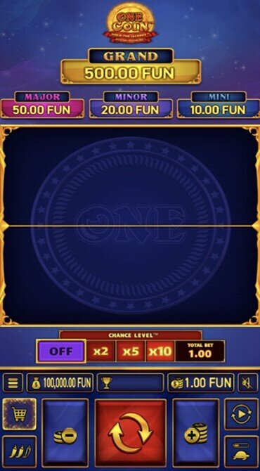 A screen grab of the One Coin slot reel.