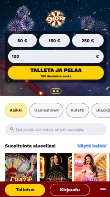 Tämä on Shotzin etusivu