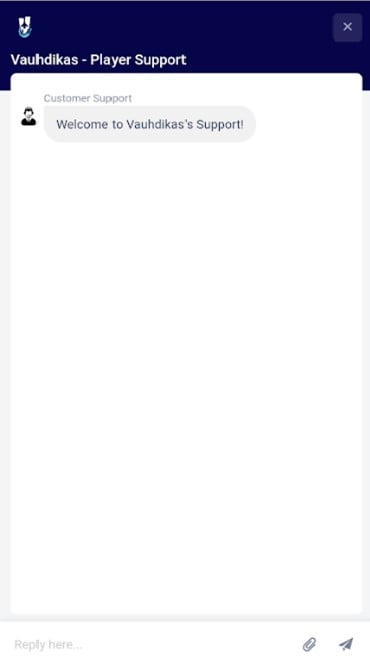 A screengrab of the Vauhdikas Casino live chat