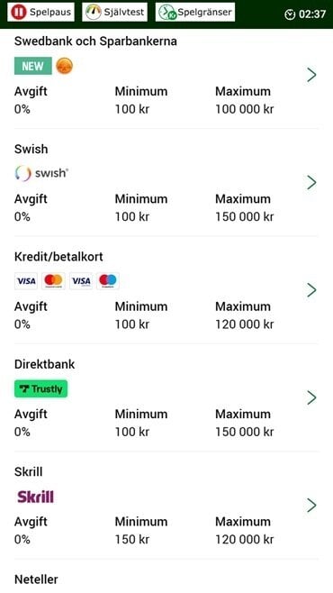 Unibet Betalningsmetoder