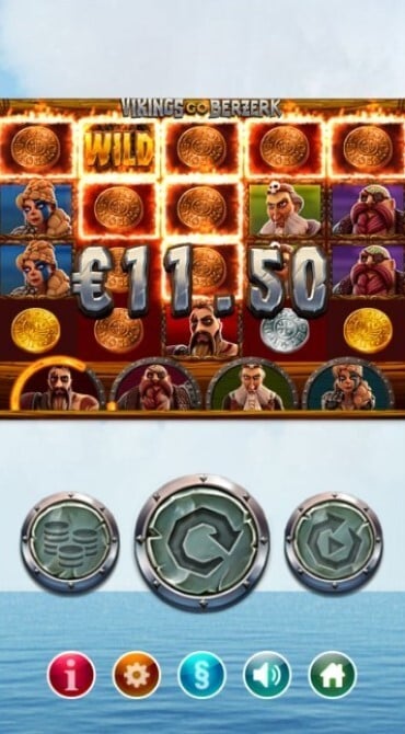 Vikings Go Berzerk Win - Vikings Go Berzerk multiple line wins across the reels by matching bronze coin symbols with the help of a Wild