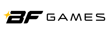 BF Games logo has a yellow star next to letters BF and then a slimmer text "GAMES"