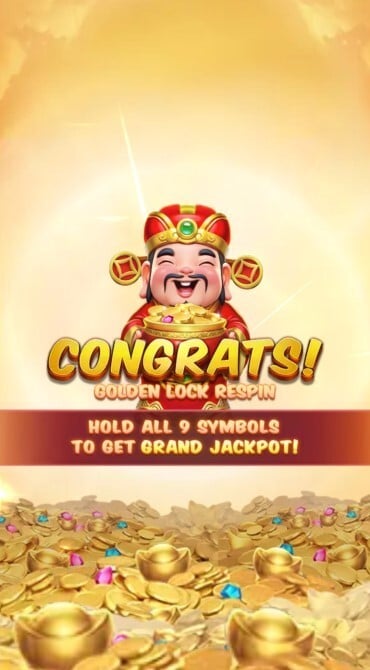 The Golden Lock Respin feature loading screen for TaDa Gaming's Money Pot slot game.