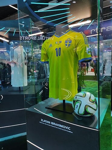 shirt from football legend zlatan on display