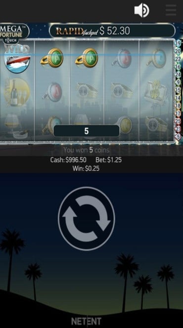 Mega Fortune’s reels.