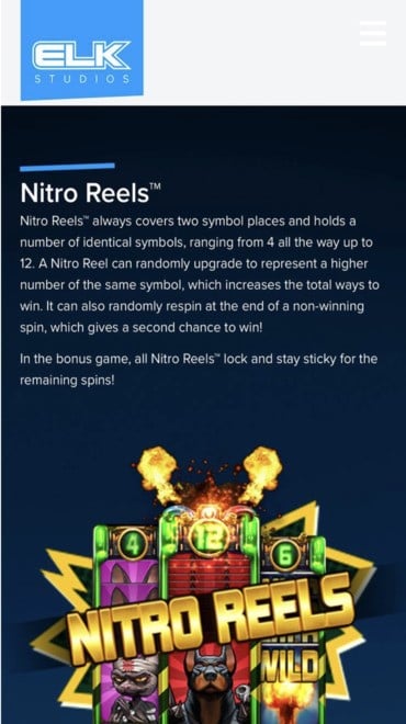 Description of ELK Studios Nitro Reels mechanic.