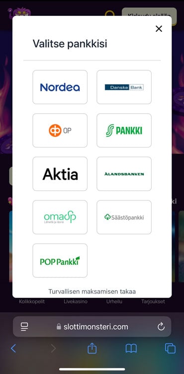 Lista Trumopayn suomalaisista yhteistyöpankeista.