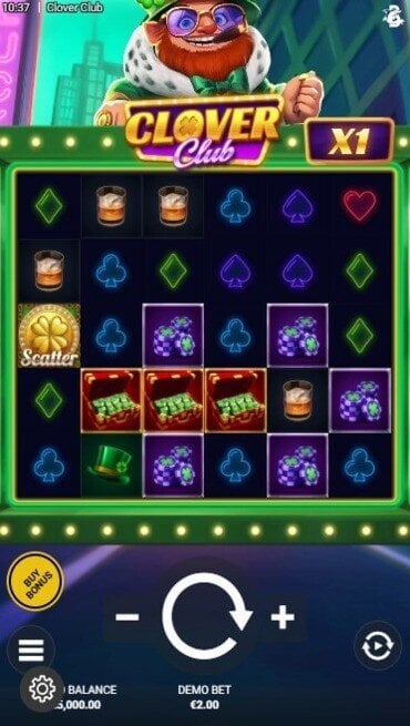 A still from Bullshark Games’ Clover Club, an Irish slot with a modern twist inspired by nightclubs.