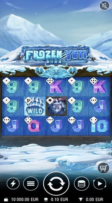 Explore the reel grid layout of BF Games' ice-cold Frozen Yeti Dice slot.