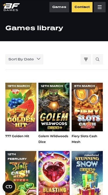 Check out the latest slot releases within the BF Games library, which are sorted by date.
