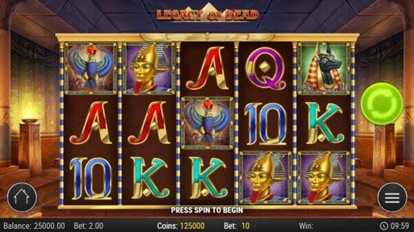 Spin the reels of another Ancient Egyptian slot, set within the annals of a centuries-old tomb with hieroglyphics and Tutankhamun for company.