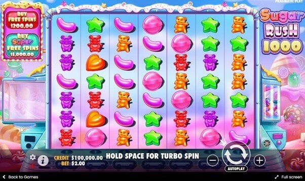 It’s sweet treat central in Sugar Rush 1000, with a 7x7 jelly baby-inspired slot set within a candy lover’s paradise.