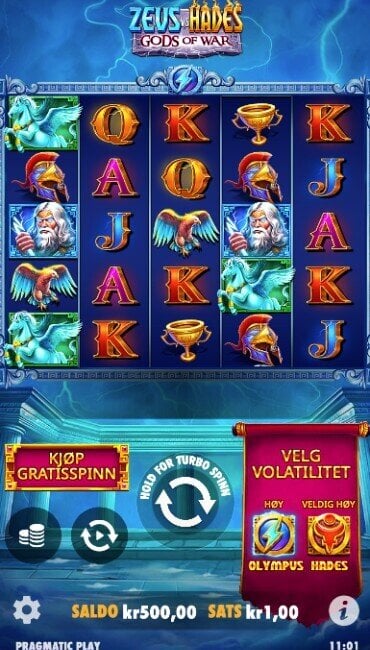 Skjermbilde av bekrefting av bonuskjøp i spilleautomaten Zeus vs Hades – Gods of War