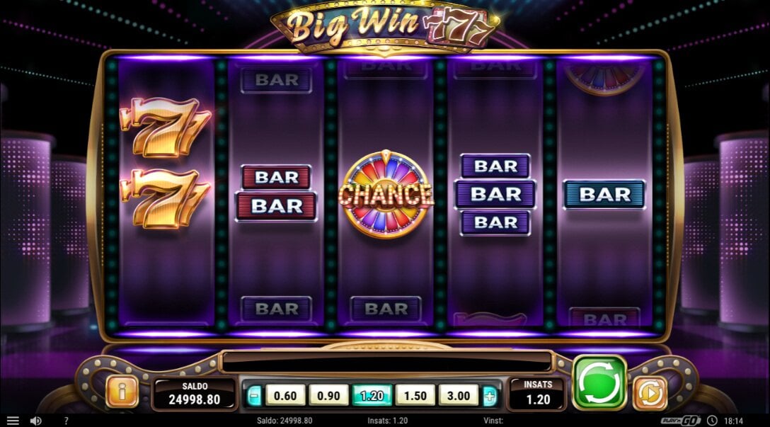 En skärmbild av spelet Big Winn 777 från Play´n GO
