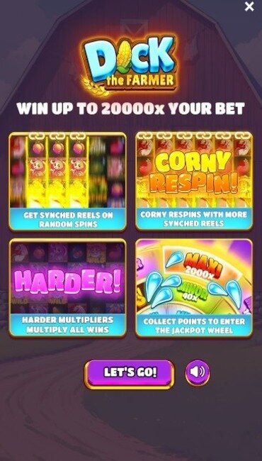 The intro to Dick the Farmer by Yggdrasil Gaming. It explains how four of the slot’s bonus features work.