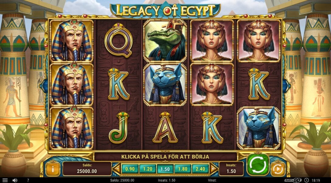 Sloten Legacy of Egypt från spelutvecklaren Play´n GO