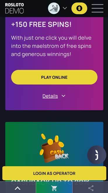 Rosloto offer a free demo of a mockup casino