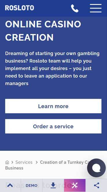 Rosloto helps you create an online casino which is turnkey ready