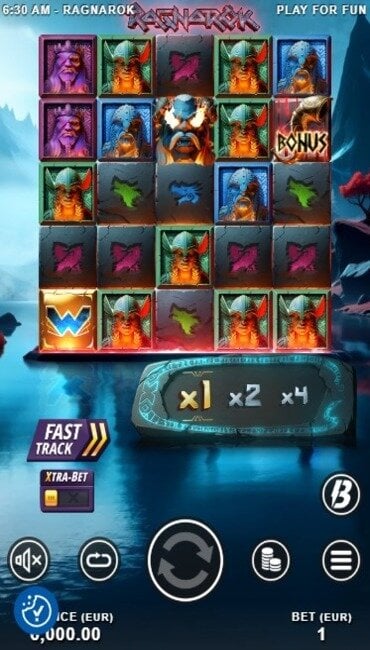 A still from Slotmill’s Ragnarok, a Norse mythology slot inspired by a furious storm that ends the world.