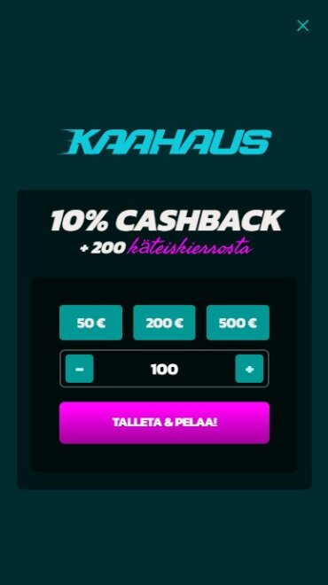 Tältä näyttää Kaahauksen kirjautumis- ja rekisteröitymisnäkymä