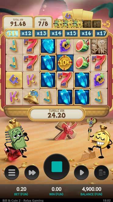 Bill & Coin's free spins feature