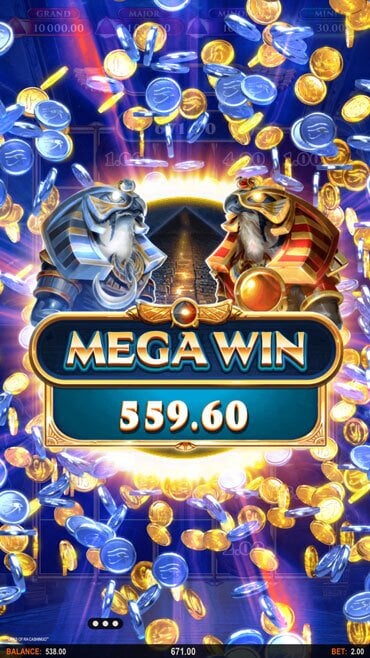 Mega Win in the high volatility slot Links of Ra Cashingo