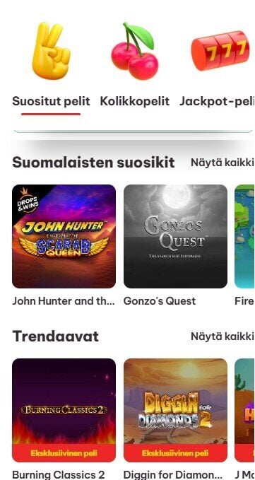 Tältä kasino-osion aula näyttää Tuplauksella
