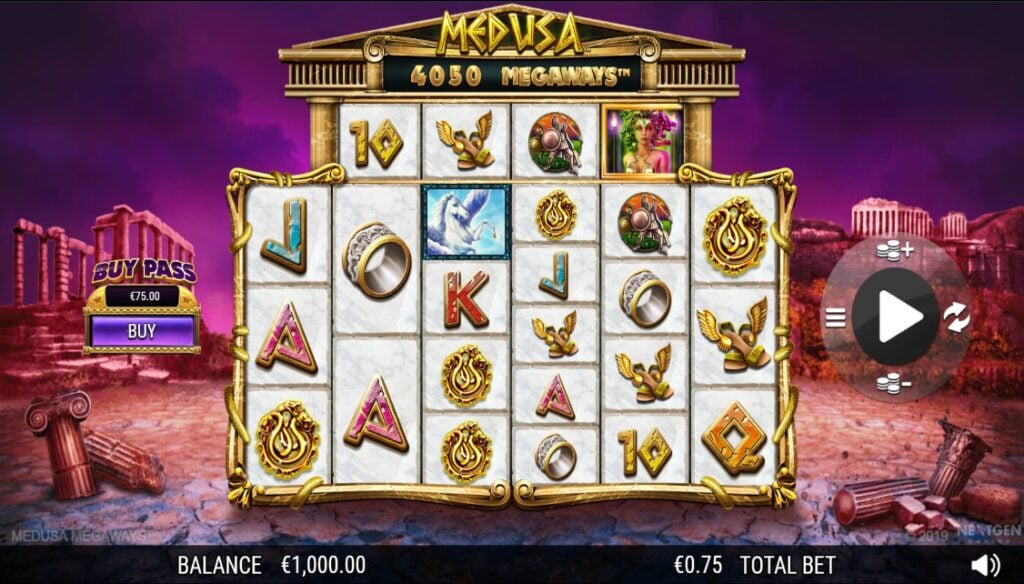 Tällainen on Medusa Megawaysin peruspeli