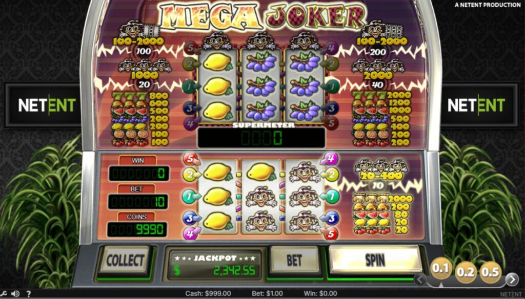 Mega Joker -kolikkopelin peruspeli
