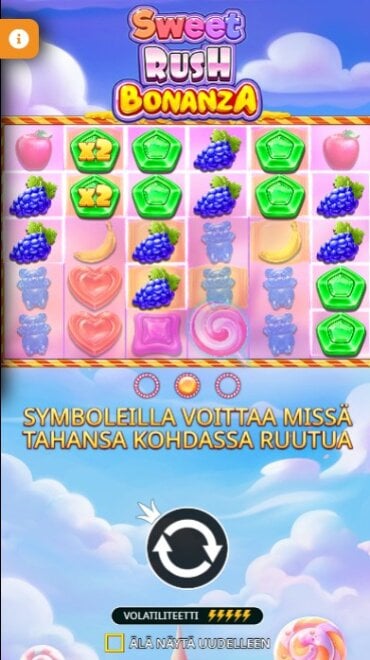 Tältä Sweet Rush Bonanza näyttää latautuessaan