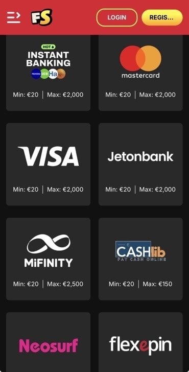 Free Spinza Deposit Methods