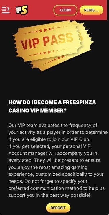 Free Spinza VIP Program
