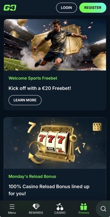 Go4Casino has many bonus offers for both sports and casino