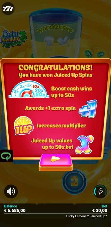 Buying access to the bonus feature in Snowborn's Lucky Lemons 2
