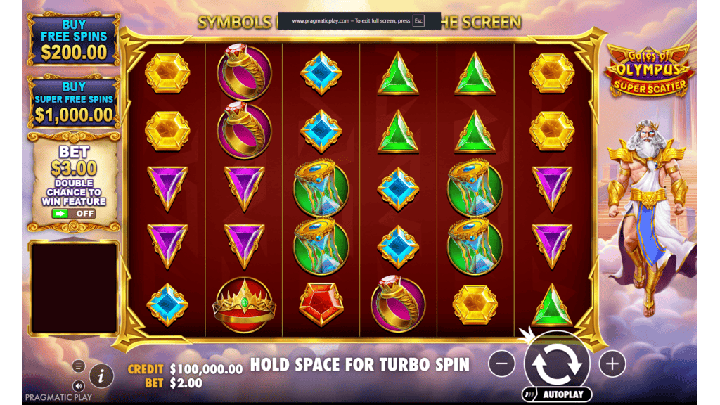 Gates of Olympus Super Scatter slot by Pragmatic Play