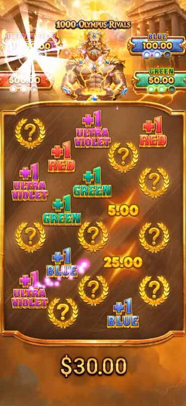 Zeus Pick Em bonus game in 1000 Olympus Rivals