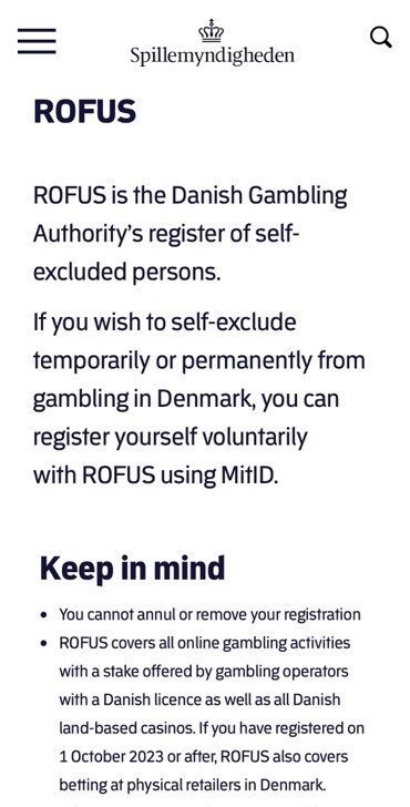 Denmark’s ROFUS applies to casino operators licensed in Denmark and blocks them