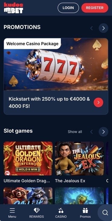 KudosBet welcome bonus package