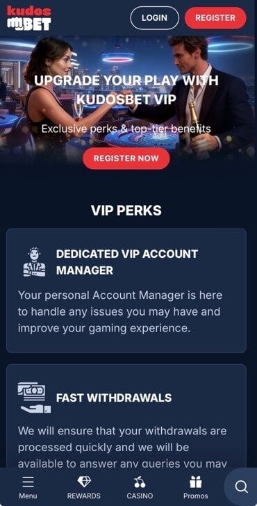 KudosBet VIP offers perks to bigger spenders