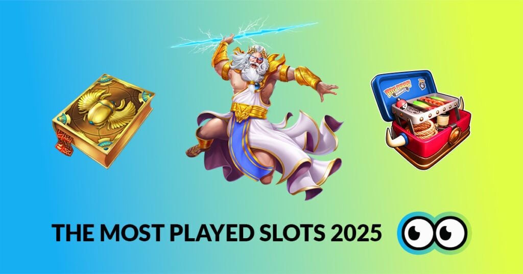 The most played slots 2025 at European online casinos. Number one is Book of Dead.