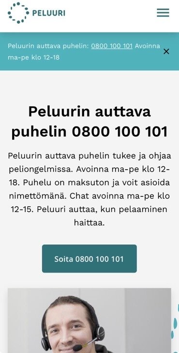 Peluurin auttava puhelin 0800 100 101