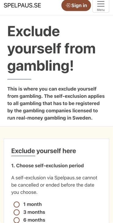 Registering on Spelpaus blocks you from all casinos licensed by Swedish Spelinspektionen. It is effective on those casinos only.