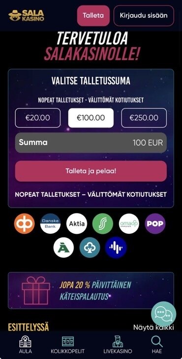 Salakasino on Brite pikakasino