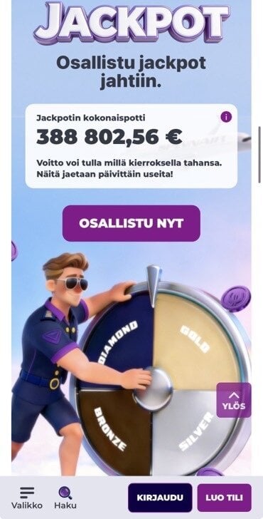 Spinnair kasinon omat jackpotit tarjoavat isoja voittoja