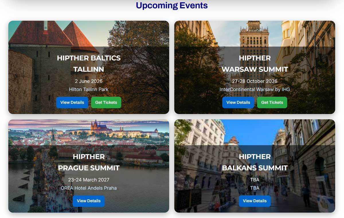 hipther upcoming igaming events 2026 and 2027