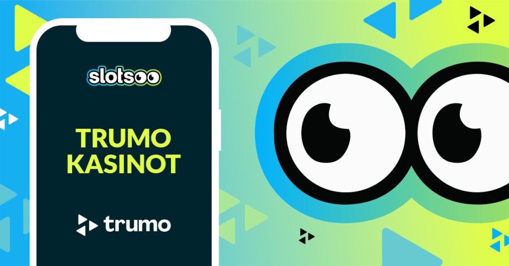 Älypuhelimen ruudulla lukee Trumo kasinot, jota Slotsoon suuren silmät tarkastelevat